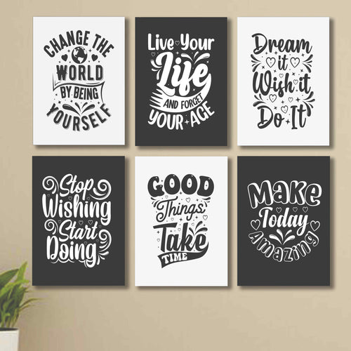 Wall Art Wooden Phototile Frames for Wall Decor, Set of 6 Pieces