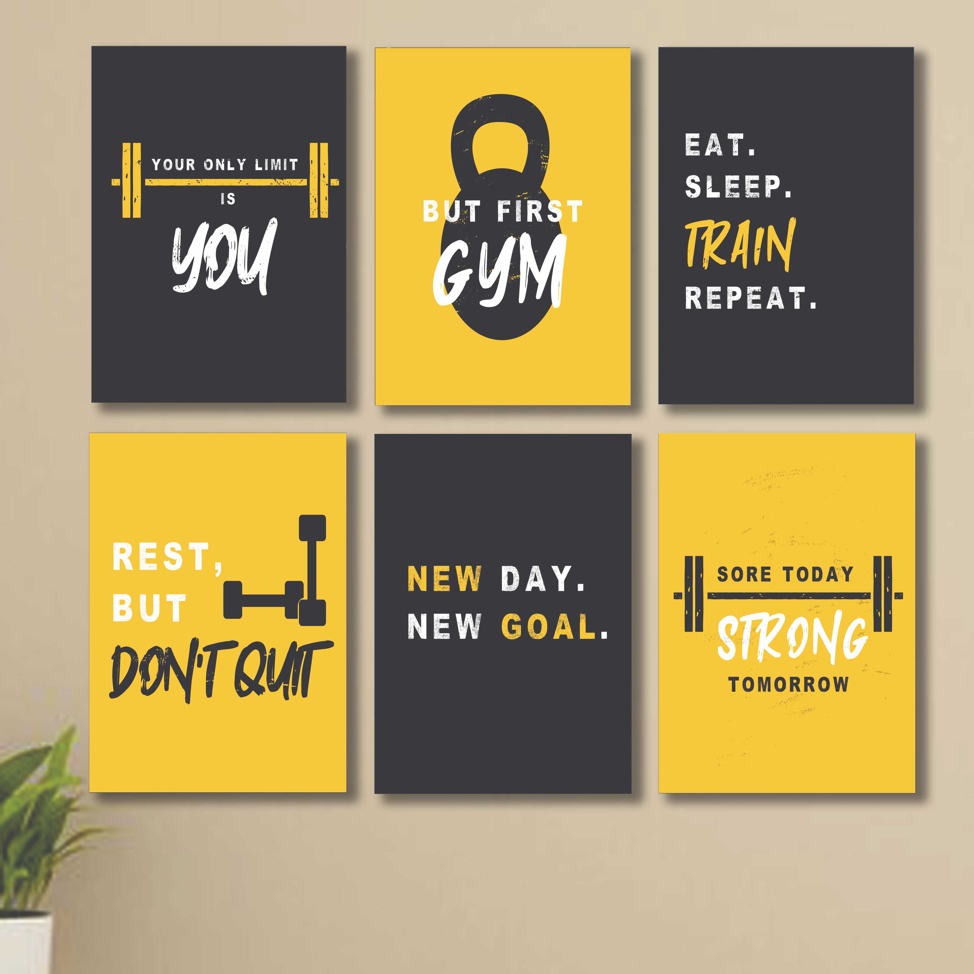 Spiritual Decorative Wall Art Frames with Self Adhesive Backing, 6 Piece set