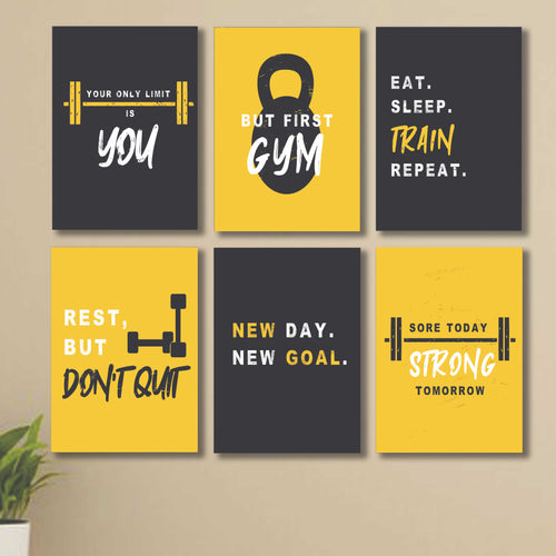 Spiritual Decorative Wall Art Frames with Self Adhesive Backing, 6 Piece set