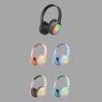 Lelisu LS-257 Wireless Stereo Headphones | Bluetooth 5.4 Over-Ear Headset with Type-C Charging & LED Lights