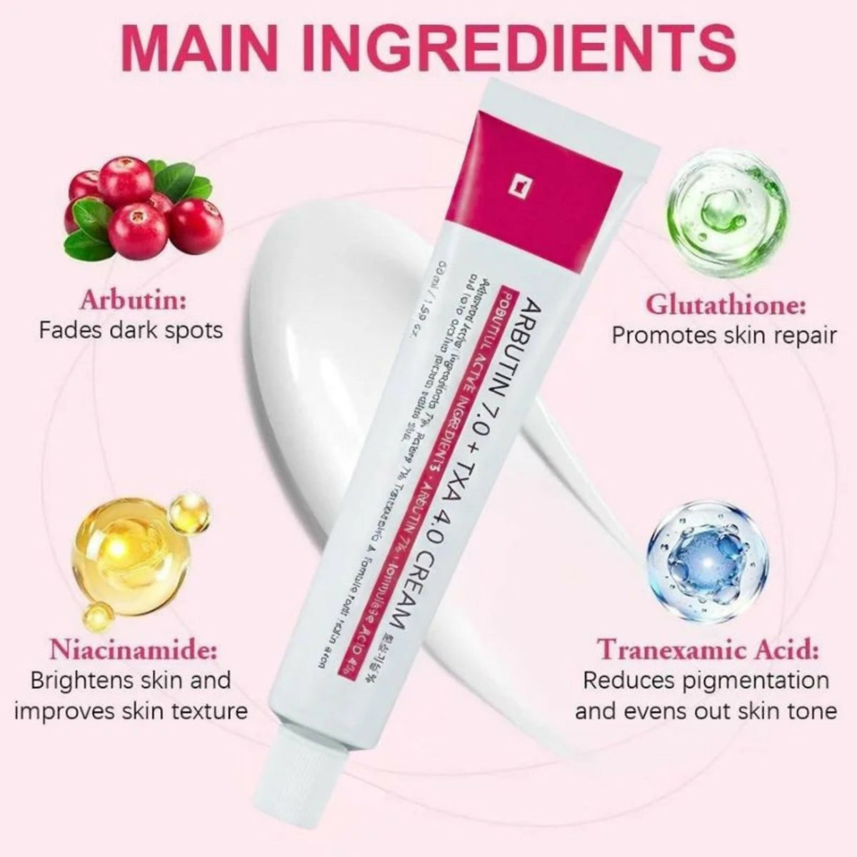Arbutin 7% + Tranexamic Acid 4% Cream | Brightening Moisturizer for Dark Spots, Uneven Tone & Hydration | 50g