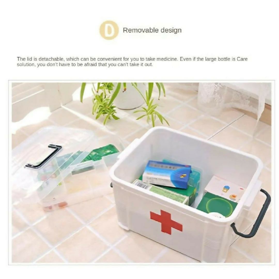Transparent Plastic Medicine Pills Storage Box Organizer First Aid Kit Medicine Box