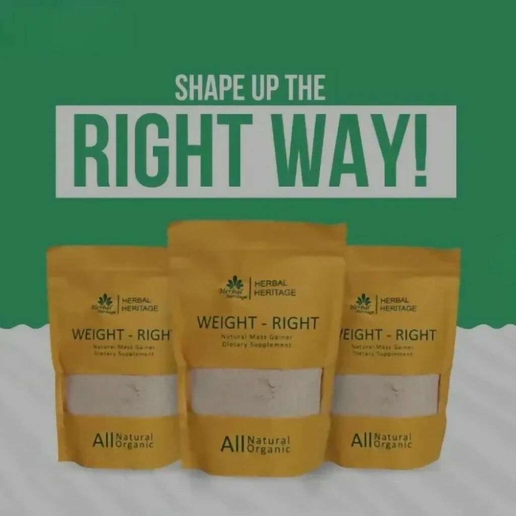 Herbal Heritage WEIGHT-RIGHT Natural Mass Gainer, Organic Nutrition