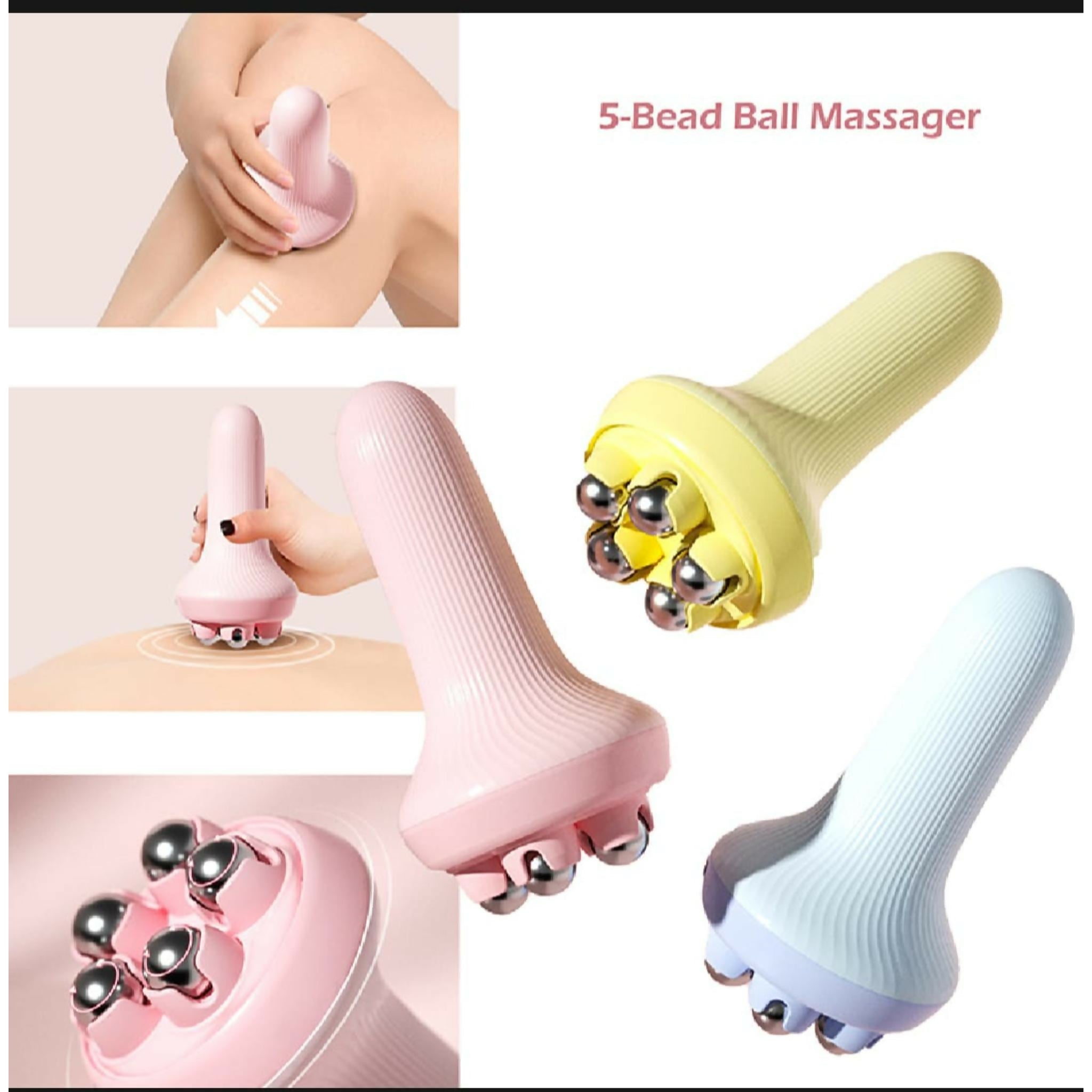 360 Roller Manual Hand Massager Handheld Massage Ball Full Body Pain Relief Neck Back Shoulder Leg And Foot (Random Color)