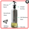 Olive Oil Dispenser Bottle Glass Stainless Steel | Oil and Vinegar Cruet Set | Leak-Proof Kitchen Glass Oil Bottle | 300ml Cooking Oil Vinegar Sauce Bottle with Dropper | Transparent Oil Pot for BBQ Baking Frying Salad