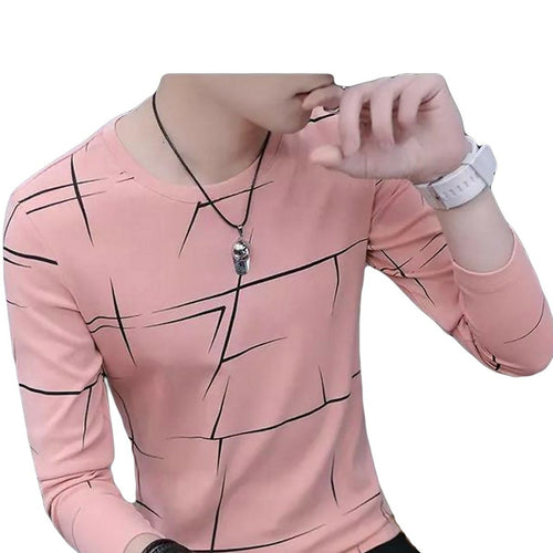 Men’s Pink Cotton Full Sleeve T-Shirt