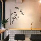 Teddy Bear Shape Welcome Wall Hanging for Home and Office