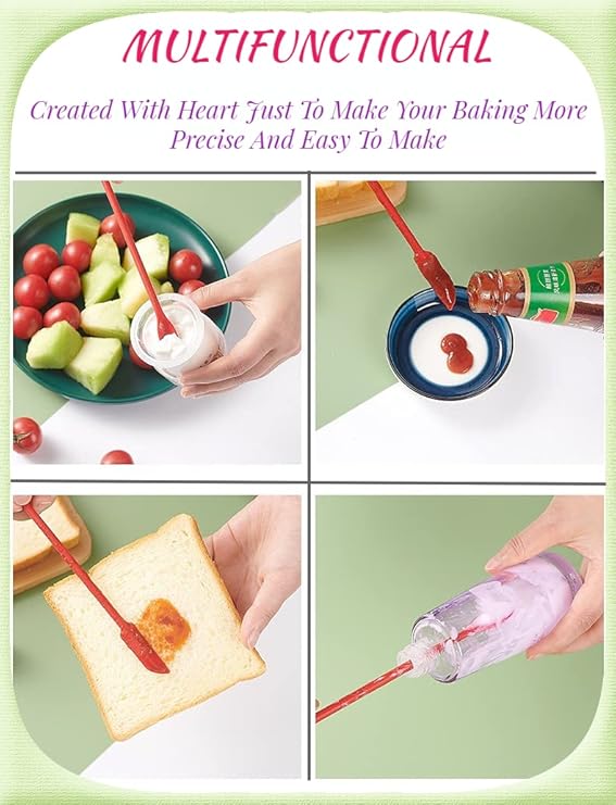 3 pcs Mini Silicone Telescopic Spatula and Scooping Spoon, Mini Makeup Spatula , Heat-resistant Silicone Spatula Sets for Cooking, Cosmetics