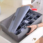 Socks Storage Box, Collapsible Drawer Organizer 24 Grid