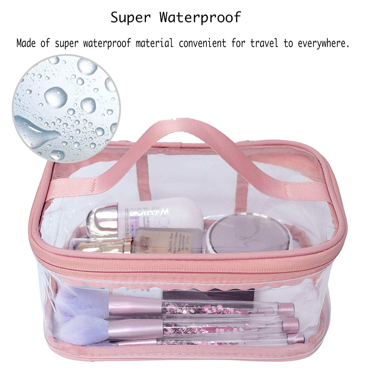 Bag ,Transparent Cosmetic Travel Large Capacity PVC Toiletry Organizer