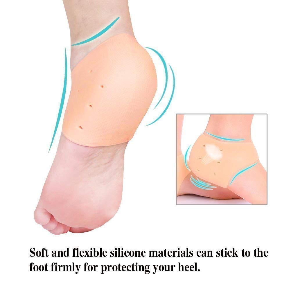 Orthopedic Silicone Heel Protectors, Medical Grade Cushioned Heel Pads (Pair)