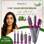 5-in-1 Hair Styling Tool Kit Blow Dryer, Curler & Comb, for Unisex uses