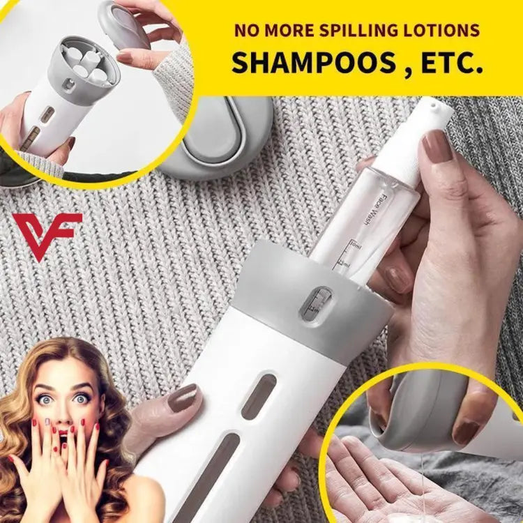 Travel Bottles, Portable 4 Compartment Refillable for Shampoo and Lotion
