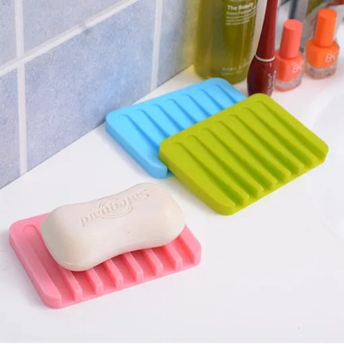Bathroom Soap Holder with Waterfall Drain, Silicone Soap Saver