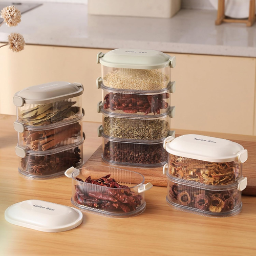 Seasoning Storage Box, 4 Layers Multi-Layered, Multi Tableware Set Accessories