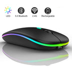 Mouse, HP W10 Wireless RGB Bluetooth, Wireless, Rechargeable & Slim