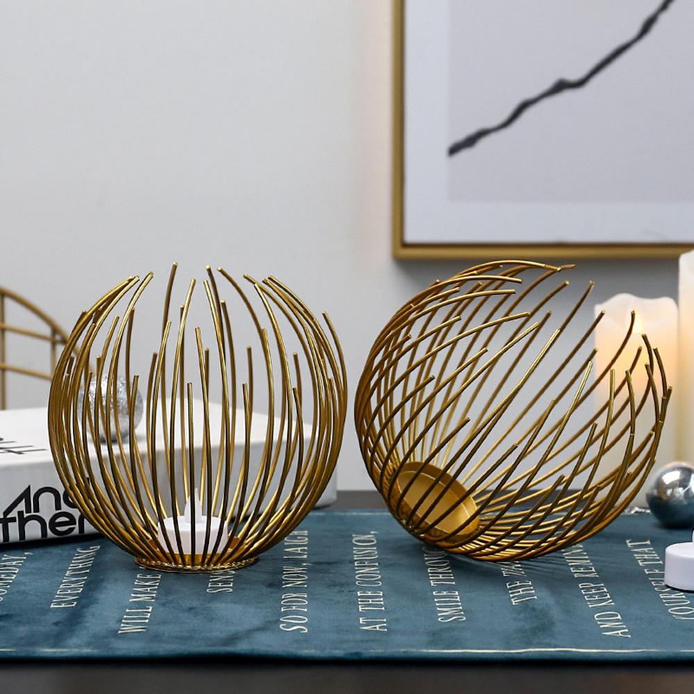Metal Candle Holder, Iron Geometric Candle Stand For Home Decor