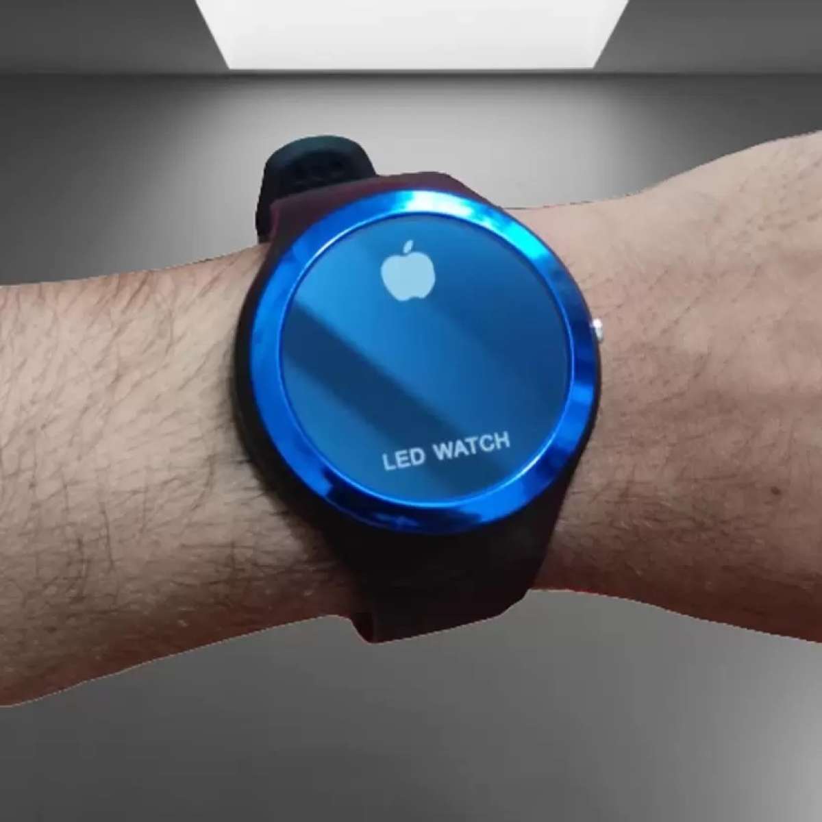 Digital Watch, Round Shape Led with Apple Logo, for Unisex