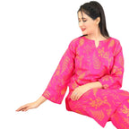 Suit, Stitched Arabic Lawn, Petal Block Print, 2 Piece Set, for Women