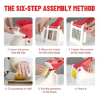 Vegetable Slicer Dicer, Ergonomic Handle & Sharp Steel Blades, for Home Kitchen Use