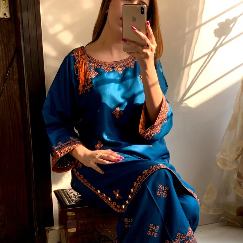 Traditional Balochi 2-Piece, Mirror Embroidery, Stylish & Comfortable, for Women
