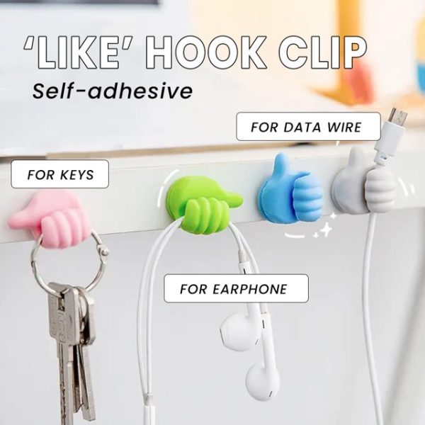 Hanger, Creative Thumb Wall Hooks Silicone Key and Cable Holder