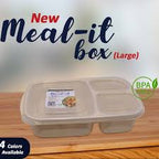 1000 ML Compartmentalized Lunch Box – 3-Section Meal Prep Container (Light Green)