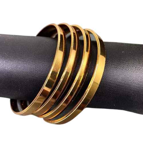 Plain Golden Kara Bangles, Set of 2, Stylish and Affordable, for Women