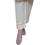 3-Piece Lawn Set, Embroidered Off-White with Blue Dupatta, for Women