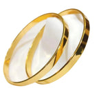 Plain Golden Kara Bangles, Set of 2, Stylish and Affordable, for Women