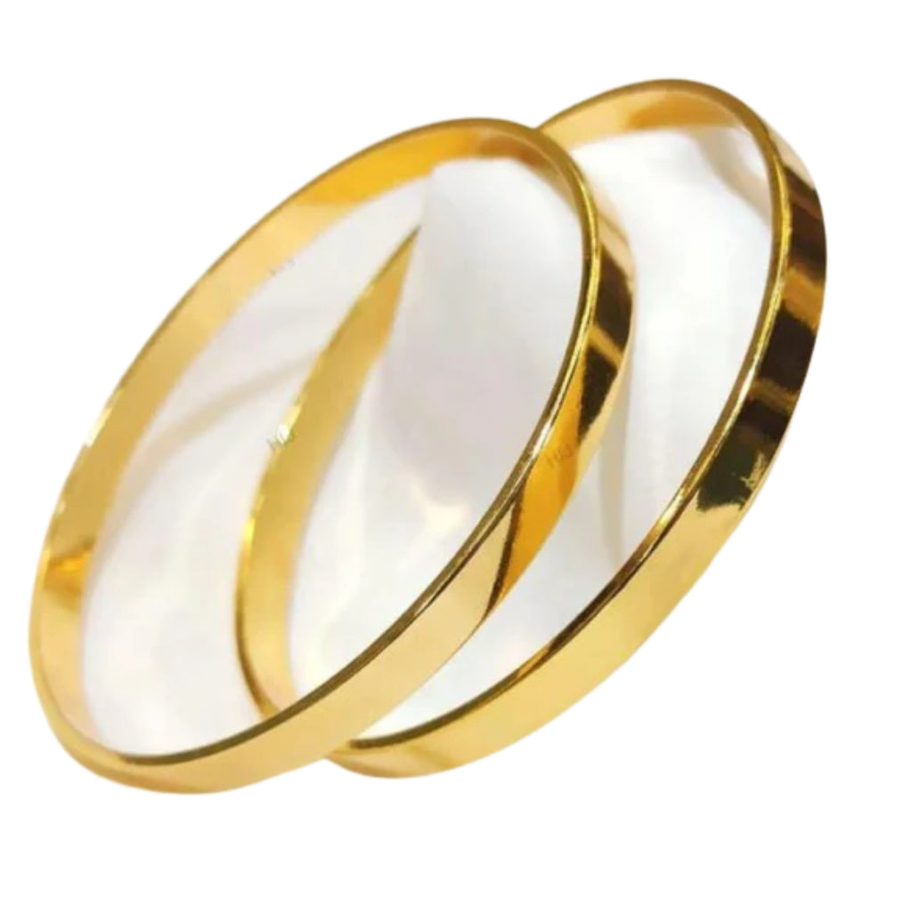 Plain Golden Kara Bangles, Set of 2, Stylish and Affordable, for Women