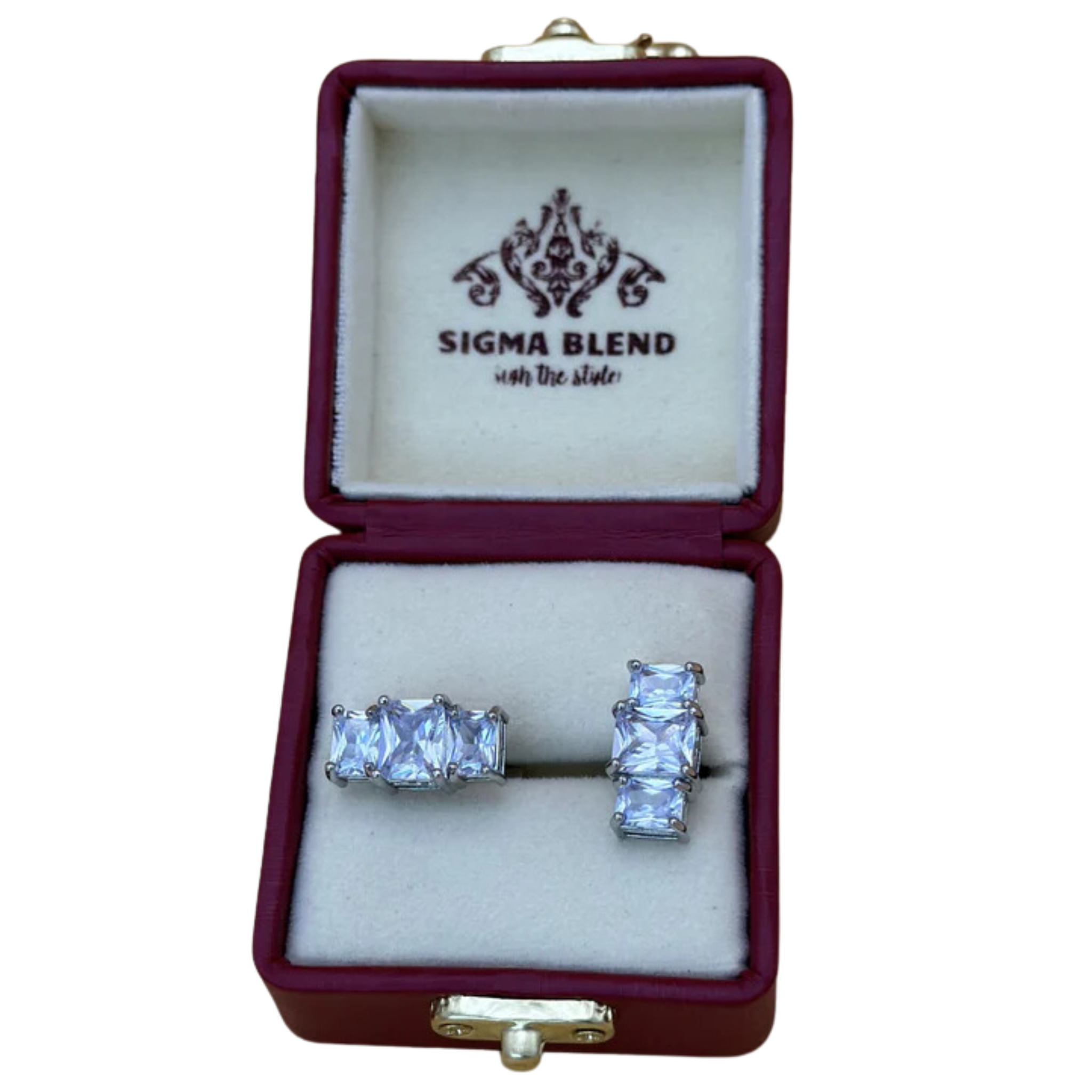 Cuff Links Stud Button, Premium & Silver White, For Men