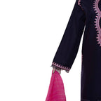3-Piece Embroidered Lawn Suit, Navy with Pink Dupatta, for Women