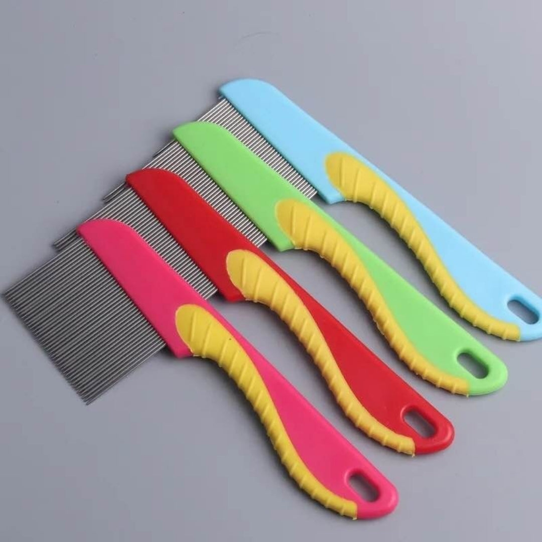Anti Lice Comb Stainless Steel Needles Ergonomic Handle Reusable Hair Comb
