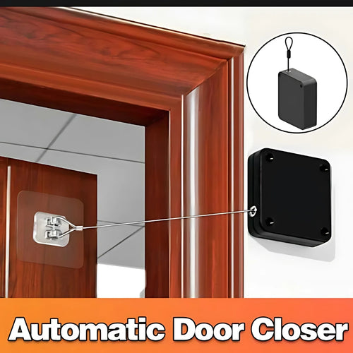 Door Closer, Stainless Steel for All Doors & Windows, Easy Adhesive Install