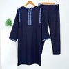 Blue embroidered