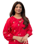 Suit, Trendy Petal Embroidery 2 Piece, Stylish & Elegant, for Women