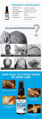 Disaar Vegan Ginseng Root Hair Growth Spray (30ml, DS4002): Natural Strengthener & Anti-Hair Loss Treatment