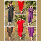 Suit, Trendy Petal Embroidery 2 Piece, Stylish & Elegant, for Women