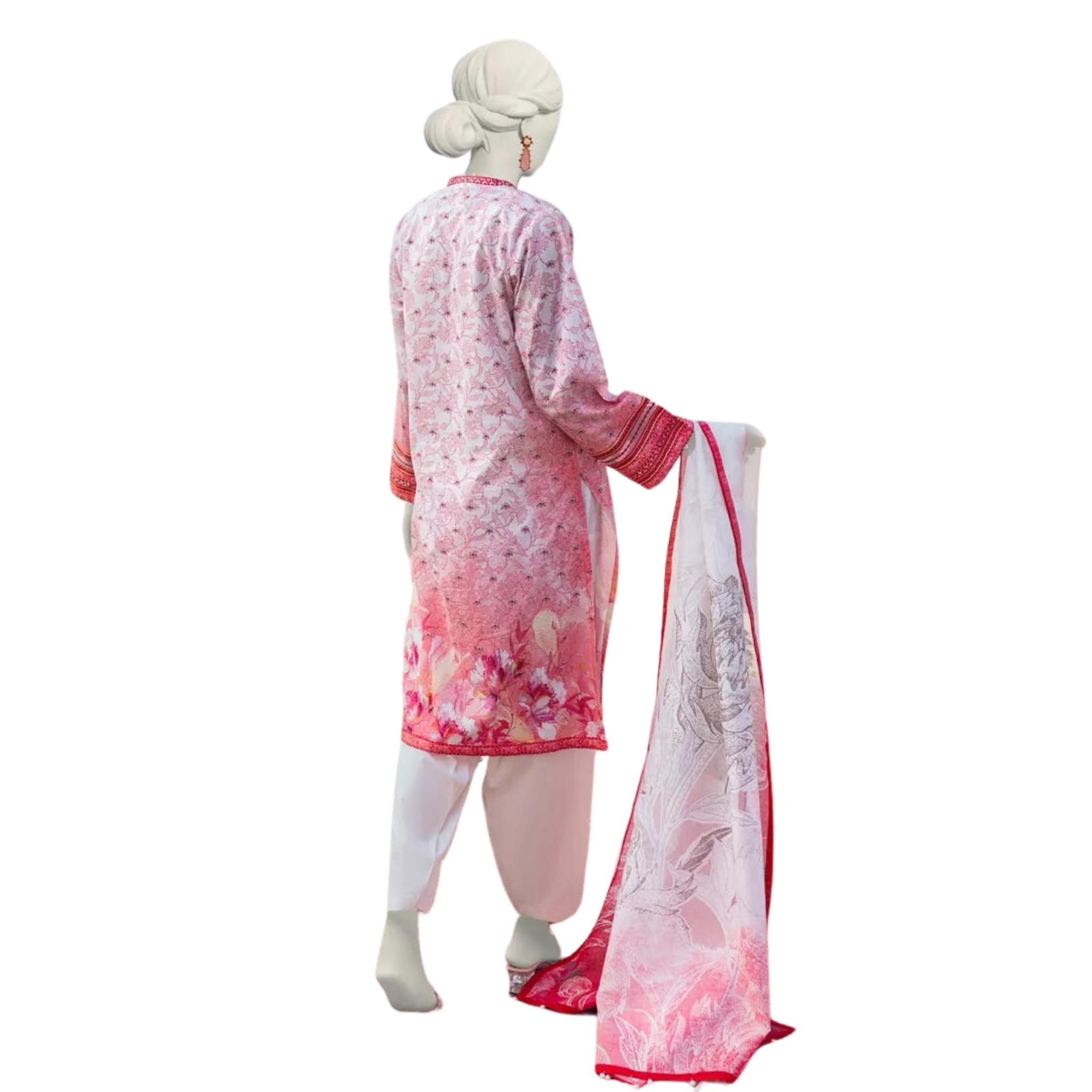Suit, Digital Printed Burnout Organza Dupatta & Lawn Shirt, for Women