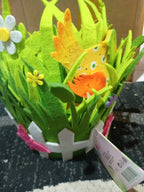 Decorative Basket With Butterfly And Flower Appliqués