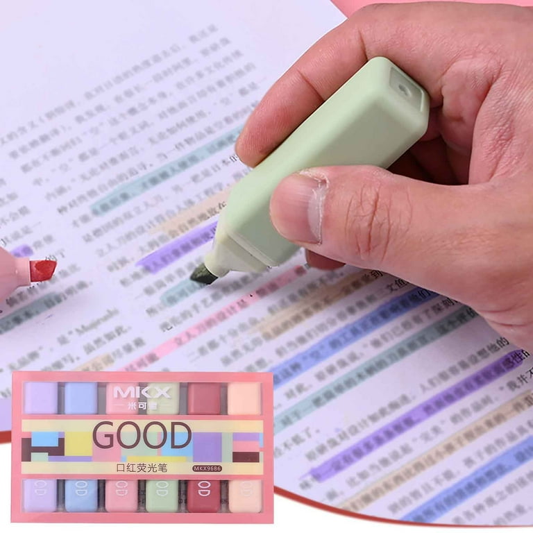 Highlighter Marker Pen Set – 6 Soft Fluorescent Colors (Pack of 6)