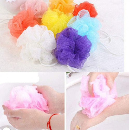 Bath Sponge Shower Puff Exfoliating Body Scrubber with Hanging Loop