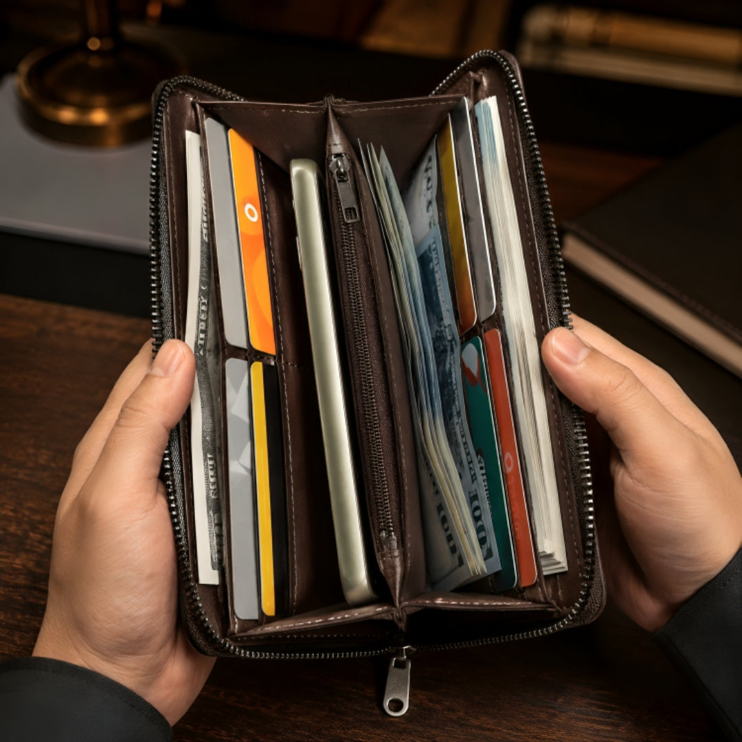 15 Card Slot Leather Wallet