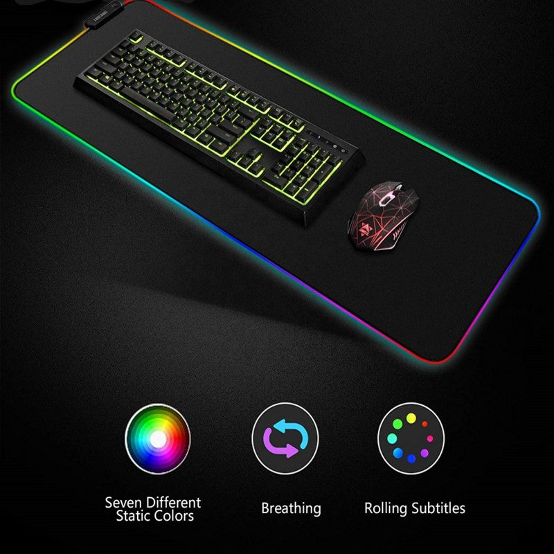 Mouse Mat, RGB Gaming, Large Extended with LED Lighting