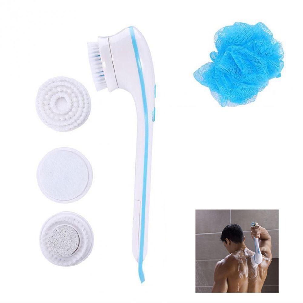 Electric Shower Brush 5-in-1 Spin Spa, Cell Operated Full Body Cleansing