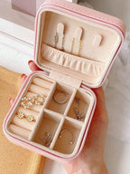 Storage Box, Travel Jewelry Zipper Organizer Case