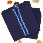 Blue embroidered