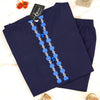 Blue embroidered