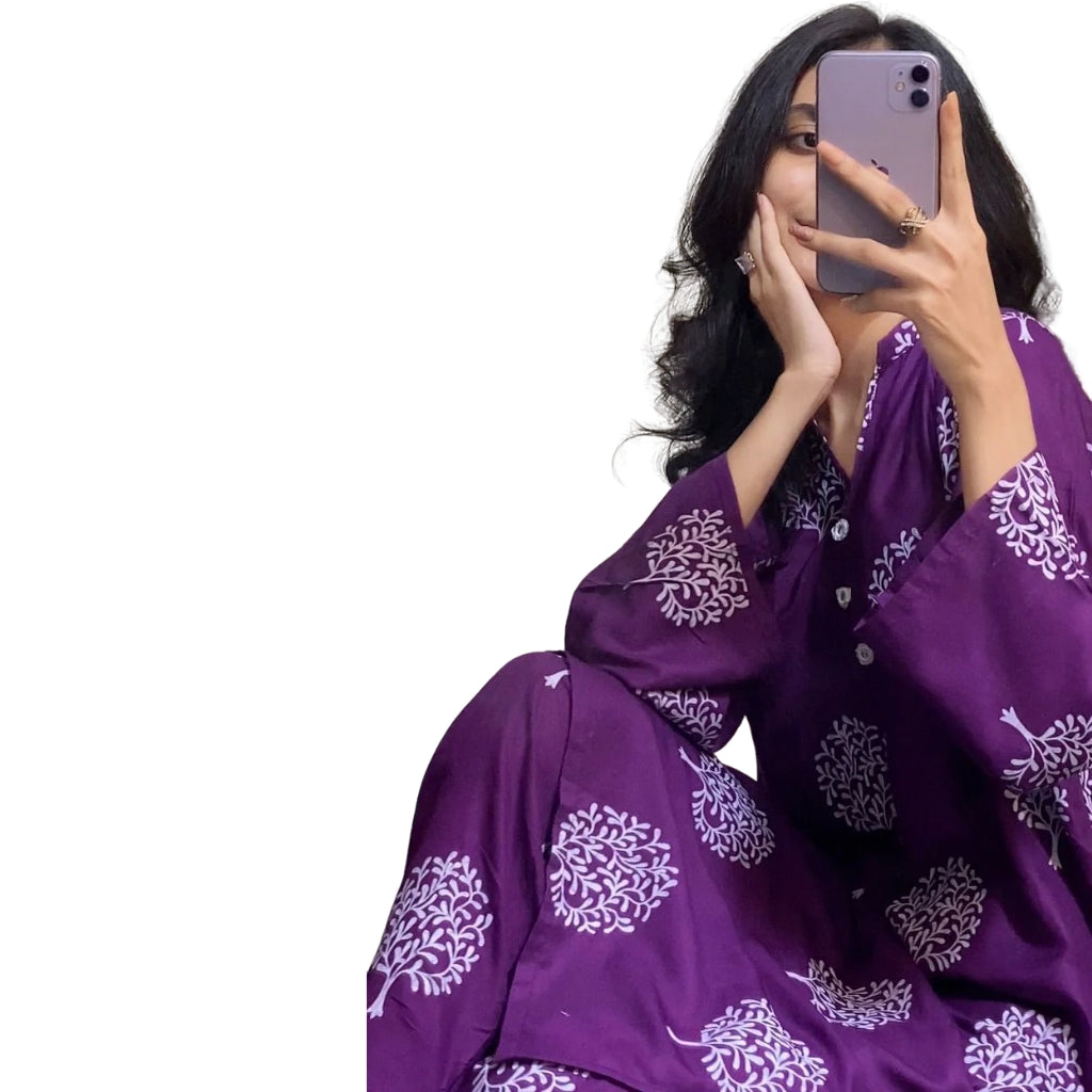 Tree Design Suit, Stitched Arabic Lawn, Printed Shirt and Trouser, for Women